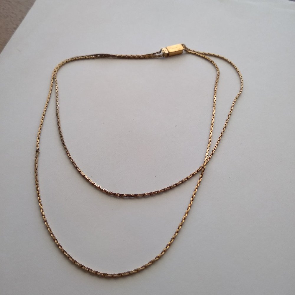 Vintage Avon Brass and gold plated double strung loop necklace